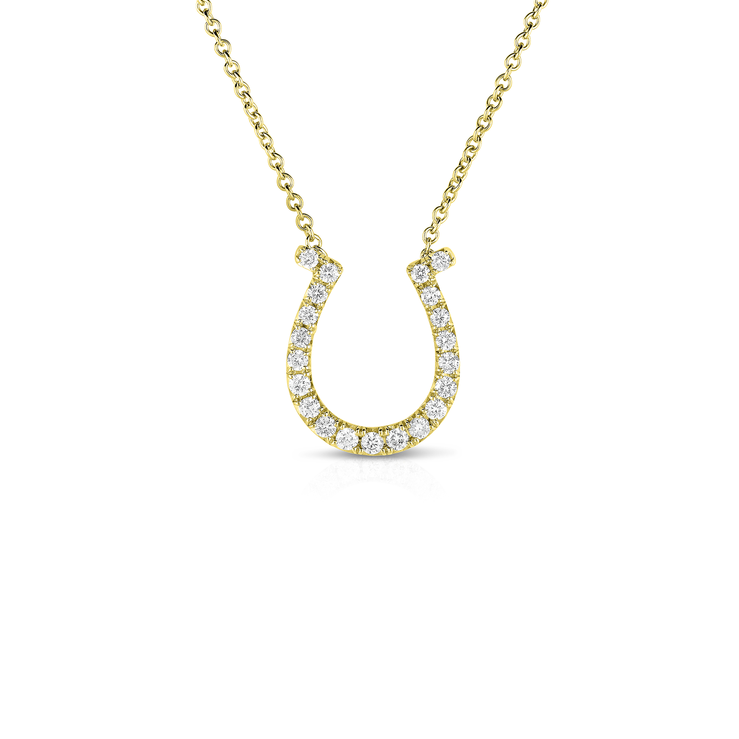 Sabel Collection Yellow Gold Horseshoe Necklace with Diamonds